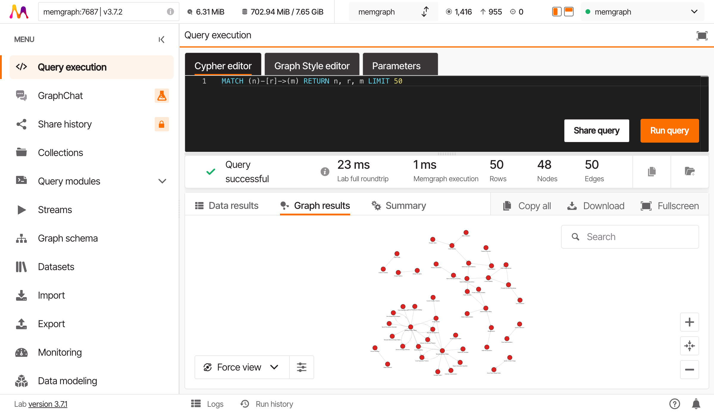 Graph visualization - default view